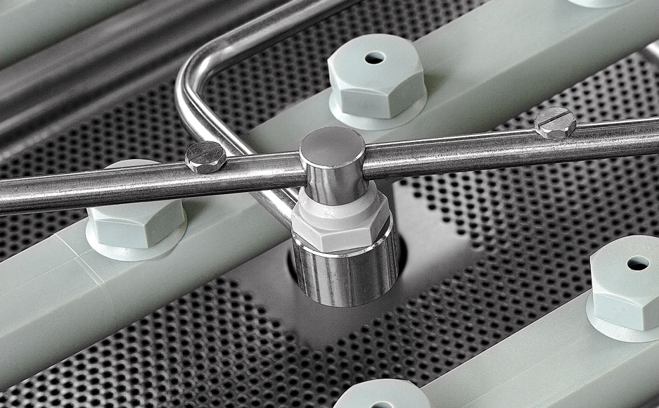 Fixed washing arm system